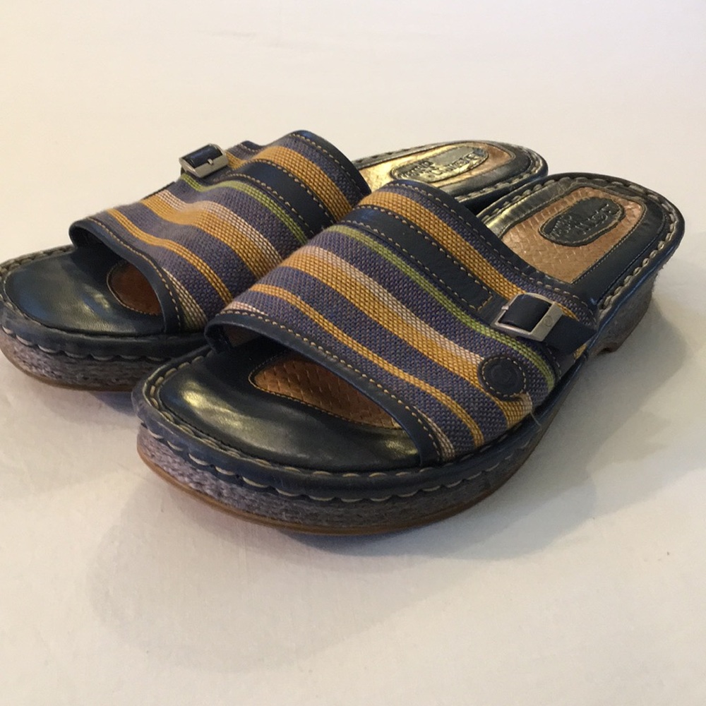 BORN drilles Navy Sandals Sz 9 ( EU 40.5
